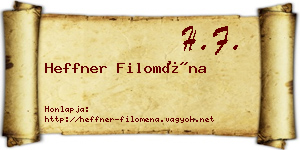 Heffner Filoména névjegykártya